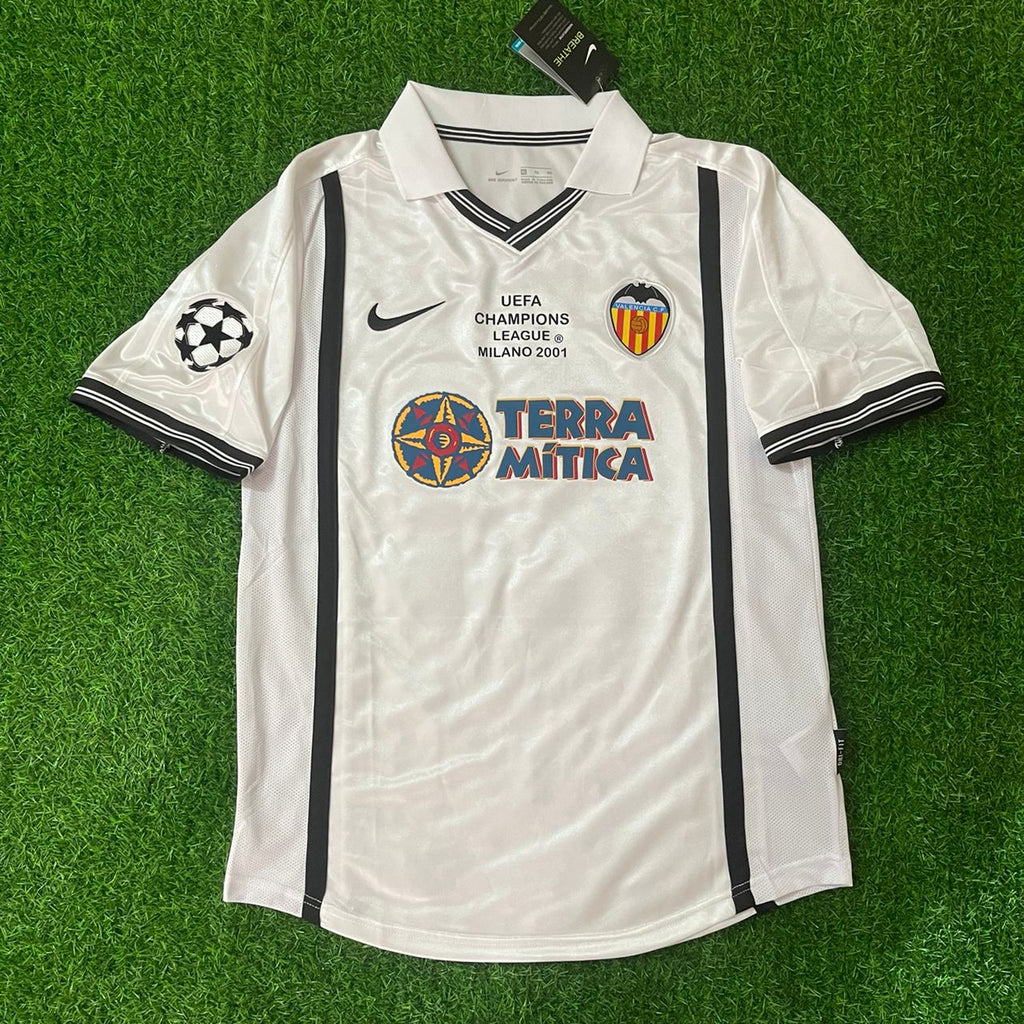 Pablo Aimar Valencia 2001 Milano Champions Final Retro Fußballtrikot