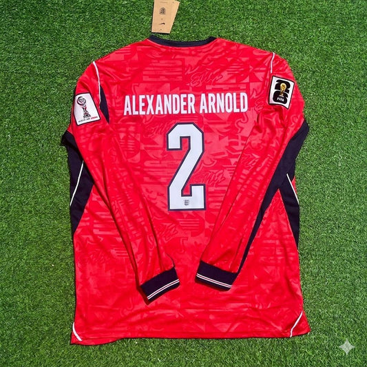Trent Alexander-Arnold England 2026 World Cup Away Red Long Sleeve Football Jersey
