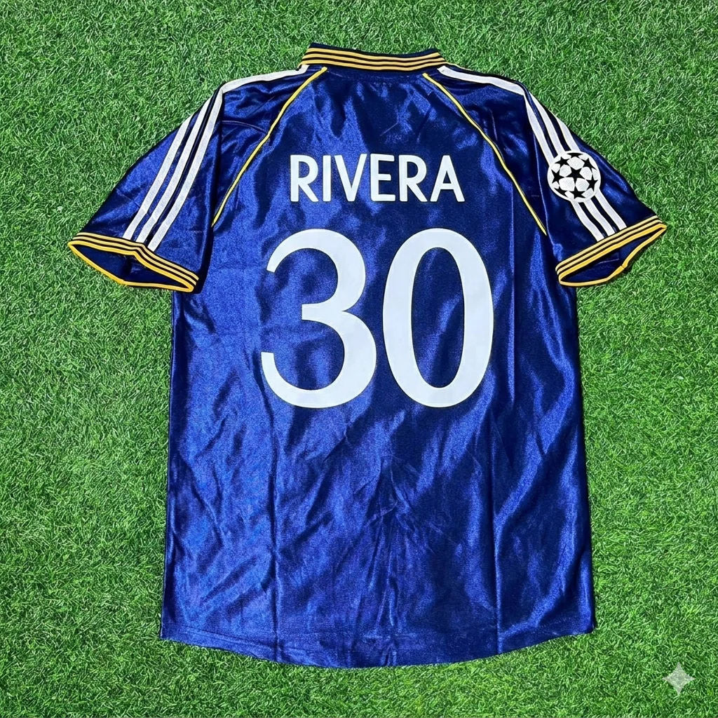 Alberto Rivera 30- Real Madrid 1998-1999 Blaues Retro-Trikot Fußballtrikot