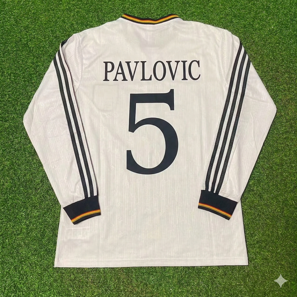 Aleksandar Pavlović #5 Deutschland Langarm Retro Fußballtrikot