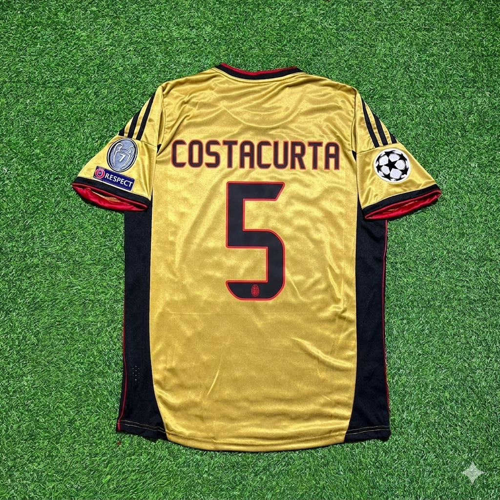 AC Milan Gold Retro Jersey – Alessandro Costacurta 5