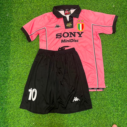 Alessandro Del Piero #10 Juventus 1996–1998 Retro Pink Kids Football Jersey