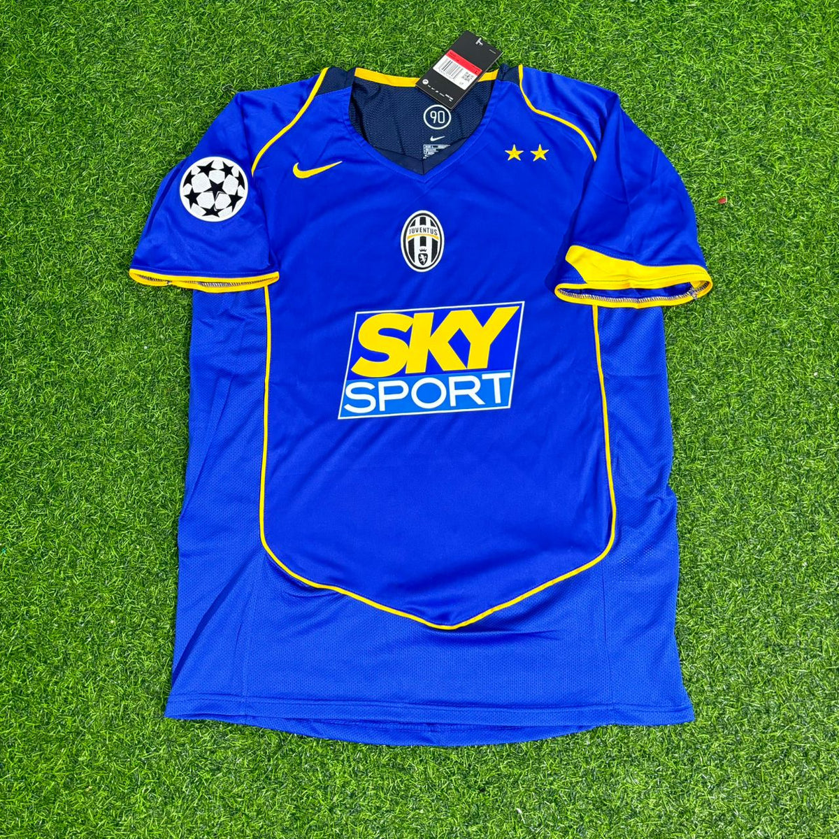 Stephen Appiah Juventus 2004-2005 Blaues Retro-Trikot | Kit | Trikot | Maillot Fußballtrikot