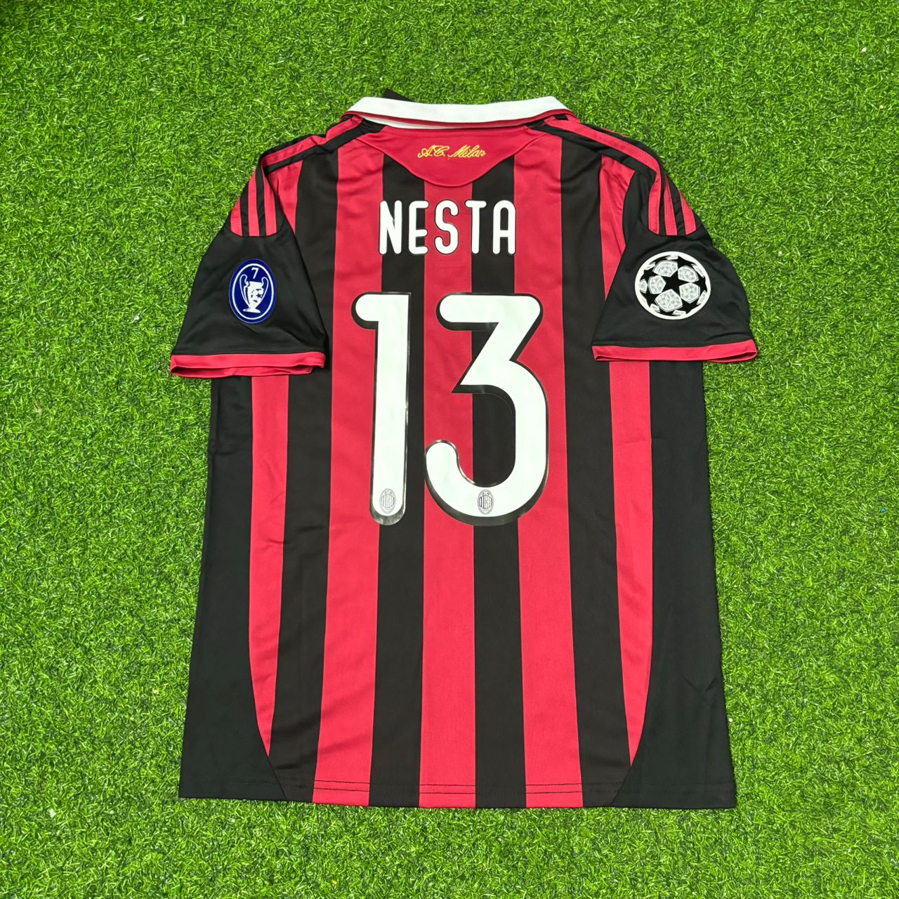 Alessandro Nesta #13 - AC Milan 2009 2010 Red Black Kit Jersey Trikot Maillot Soccer Shirt