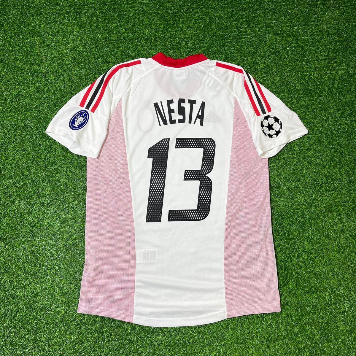 Camiseta de fútbol retro blanca del AC Milan de la final de la Champions League 2003 – Alessandro Nesta