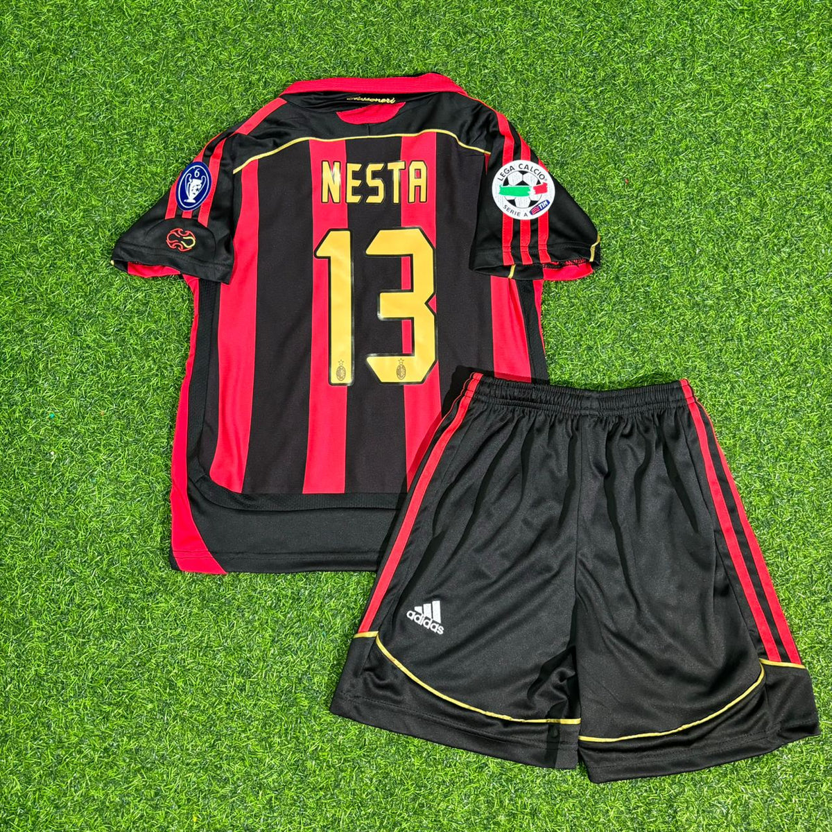Alessandro Nesta AC Milan 2006-2007 Retro Kids Soccer Jersey Kinder Trikot