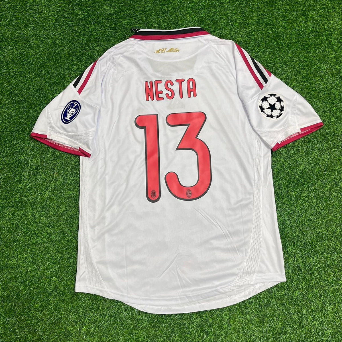 Alessandro Nesta Milan 2009 2010 Season White Retro Jersey Trikot Maillot