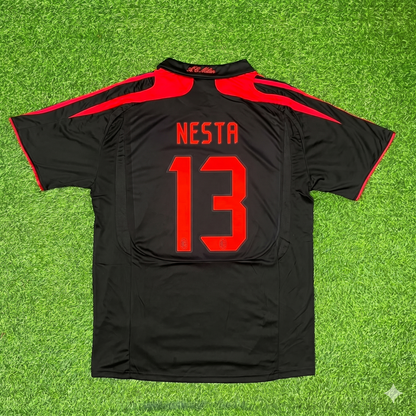 AC Milan 2007/08 Schwarzes Retro-Ausweichtrikot – Alessandro Nesta