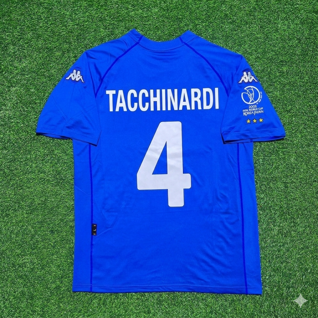 Alessio Tacchinardi #4 Italy 2002 World Cup Home Retro Jersey