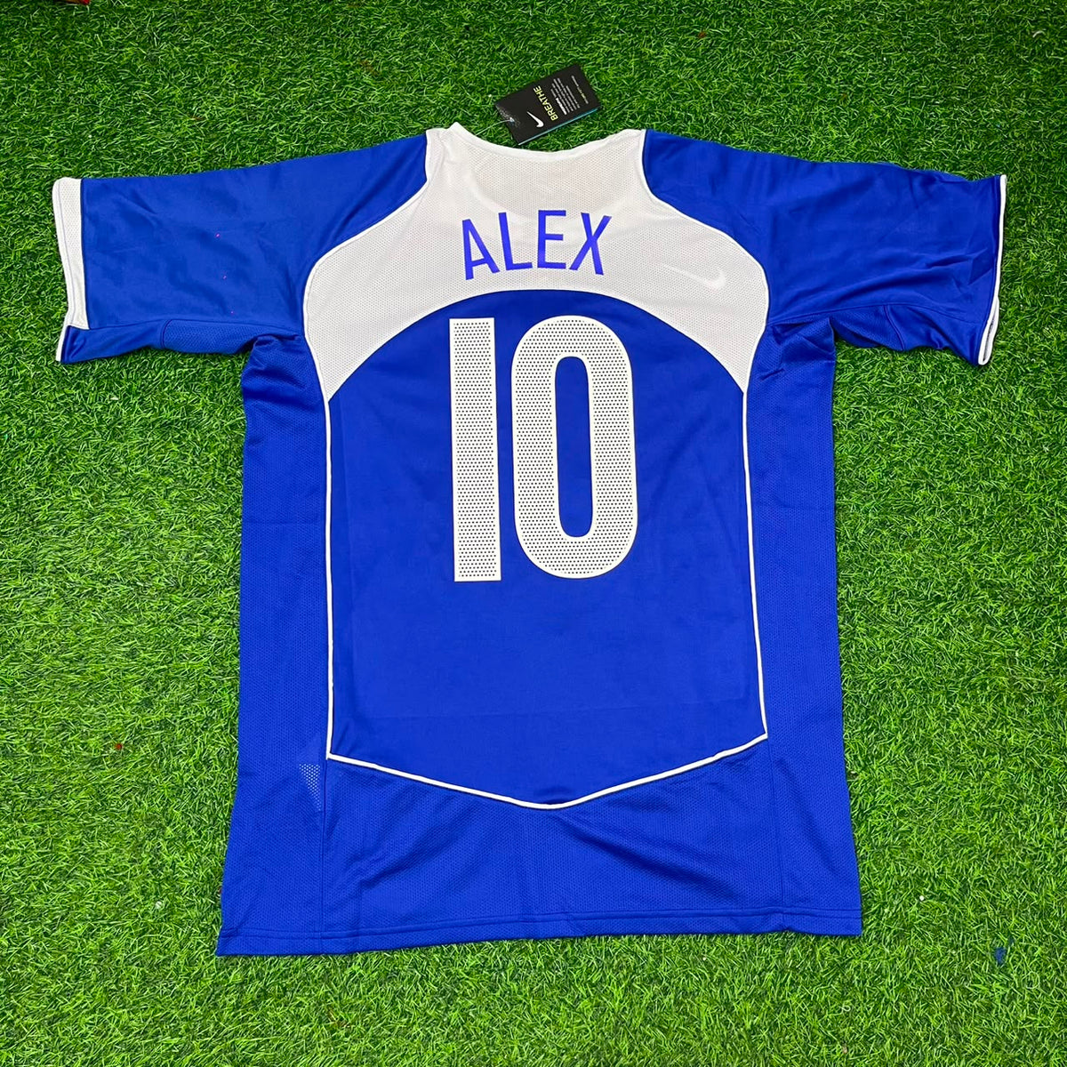 Alex de Souza Brazil 2004 Blue Retro Football Jersey Kit