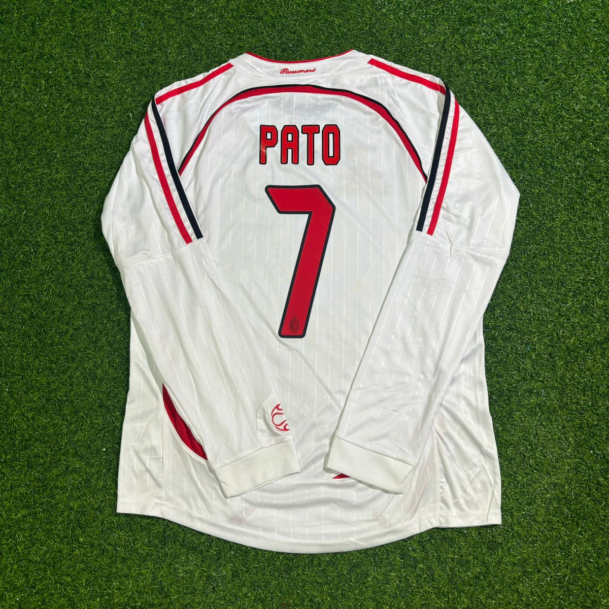 Alexandre Pato #7 AC Mailand Auswärts Trikot Weiß Langarm Retro