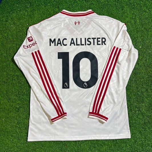 Maillot de foot Alexis Mac Allister #10 Liverpool 2027 Nouvelle saison manches longues extérieur blanc