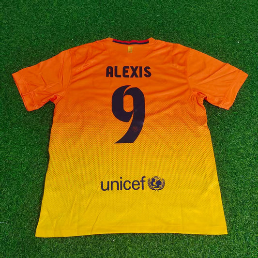 Barcelona 2012/13 Orange Retro Jersey – Alexis Sanchez 9