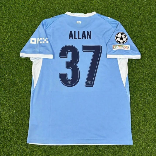 Allan #37 Manchester City 2026-27 Domicile Nouvelle Saison Maillot Patch Ligue des Champions Football