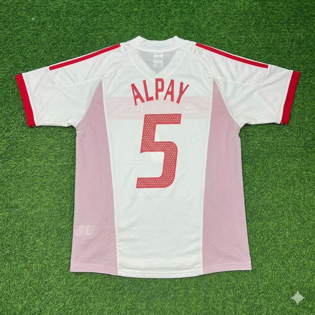 Alpay Ozalan Türkiye 2002 World Cup White Retro Football Jersey