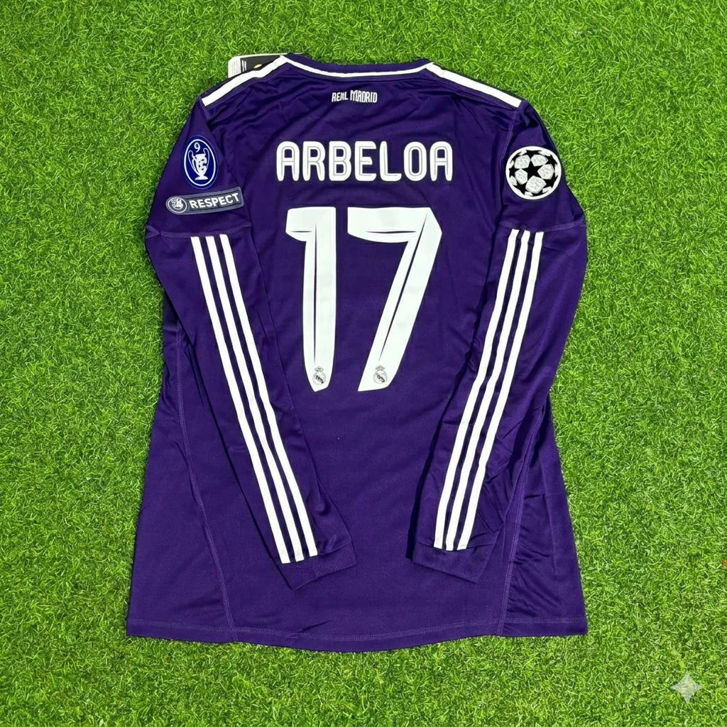 Alvaro Arbeloa 17- Real Madrid 2010/2011 Purple Long Sleeve Football Jersey