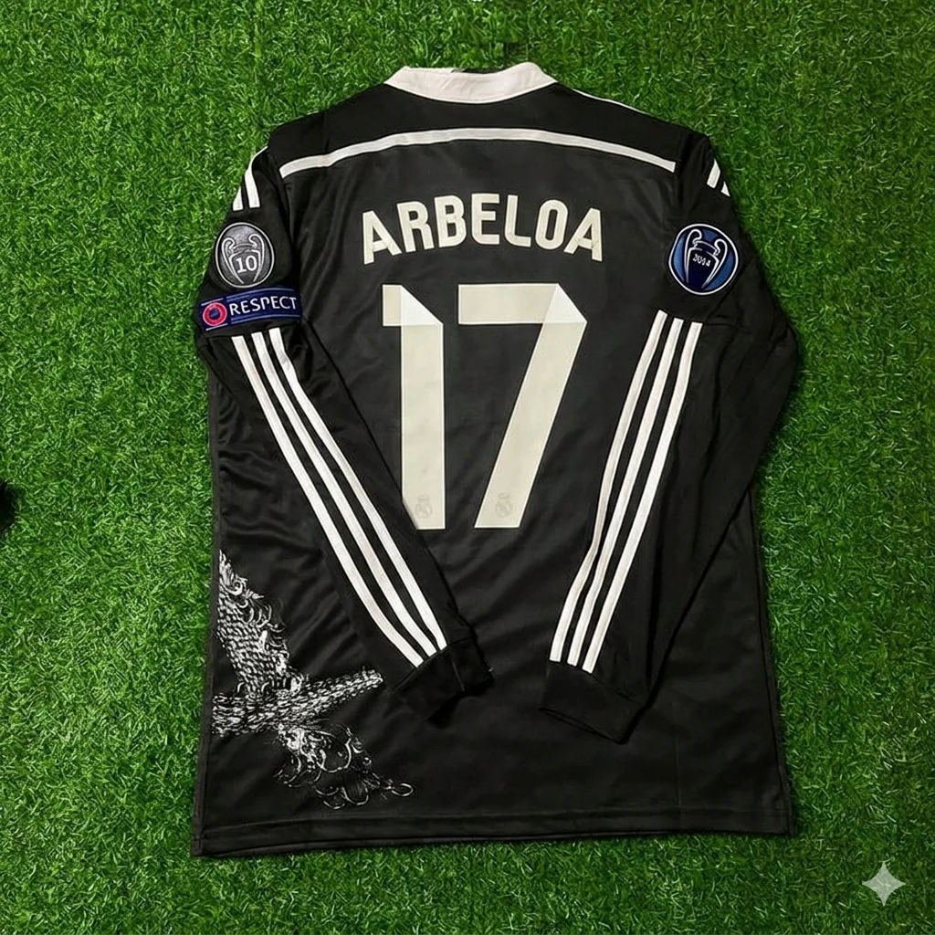 Alvaro Arbeloa 17- Real Madrid 2015 Dragon Black Retro Trikot Fußballtrikot