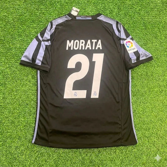 Alvaro Morata 21- Real Madrid 2016 Black Retro Football Jersey
