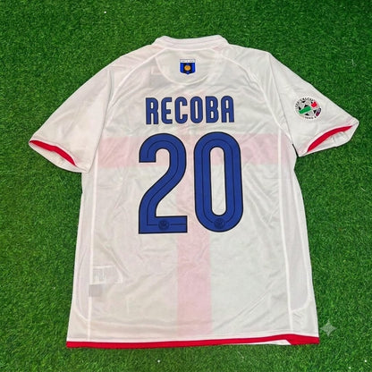 Alvaro Recoba #20 Inter Saison 2007-2008 Maillot Extérieur Blanc Rouge Rétro Trikot Maillot Maglia Football