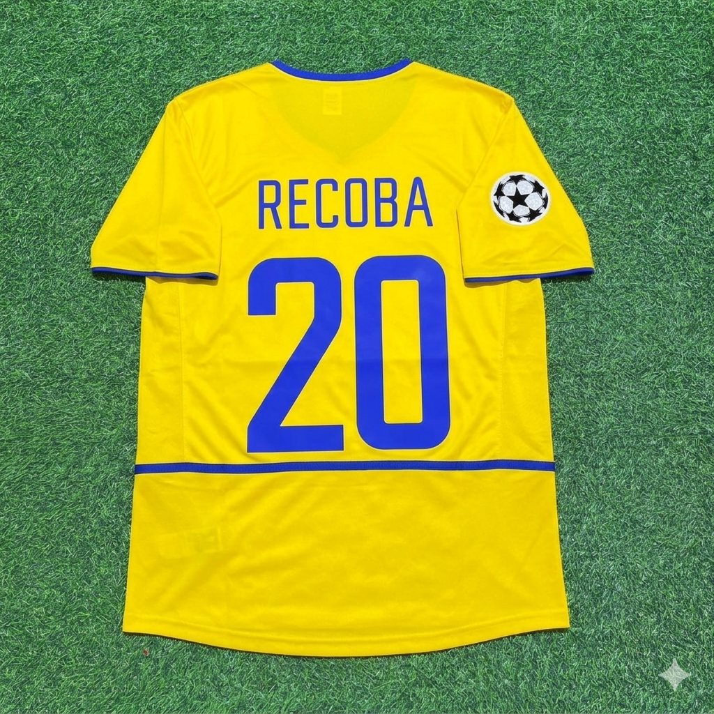 Alvaro Recoba Inter Mailand 2002-2003 Gelbes Retro-Fußballtrikot