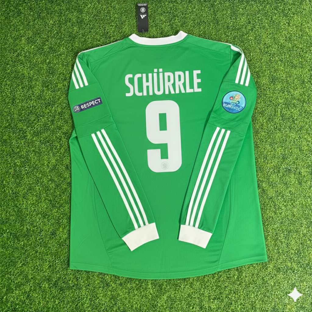 Germany 2012 EURO Long Sleeve Green Retro Football Jersey – Andre Schurrle