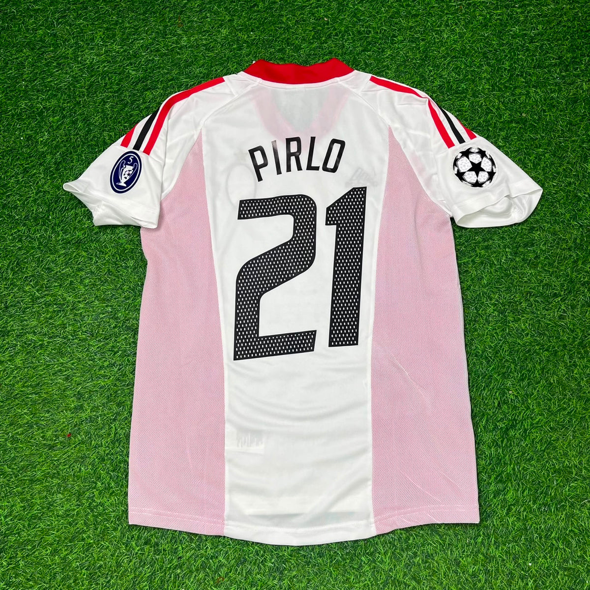 Camiseta de fútbol retro blanca de Andrea Pirlo, AC Milan, final de la Liga de Campeones 2003