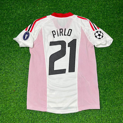 Camiseta de fútbol retro blanca de Andrea Pirlo, AC Milan, final de la Liga de Campeones 2003