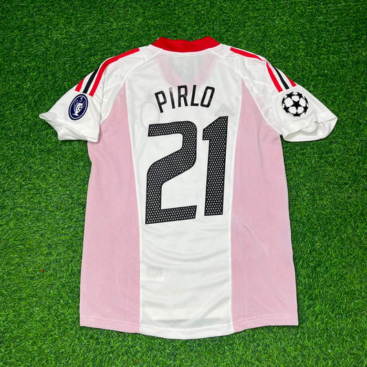 Andrea Pirlo AC Mailand 2003 Champions League Finale Weißes Retro-Fußballtrikot