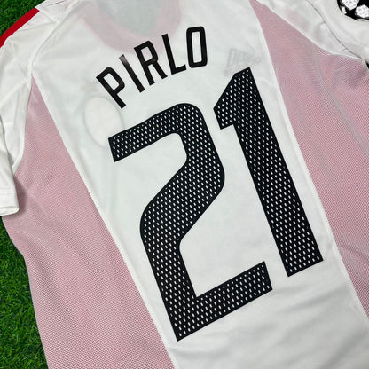 Camiseta de fútbol retro blanca de Andrea Pirlo, AC Milan, final de la Liga de Campeones 2003