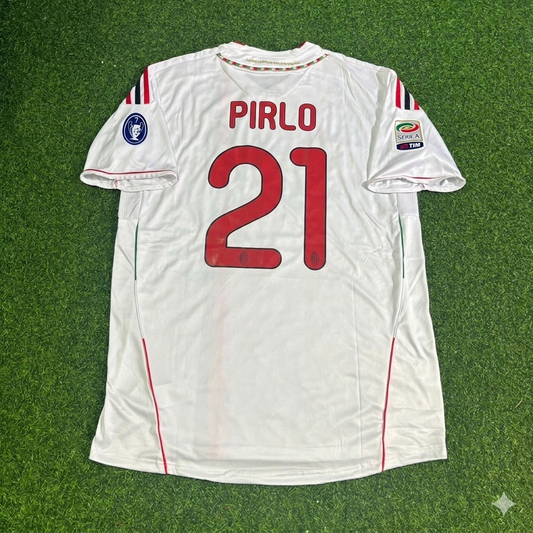 AC Milan 2011/12 White Away Retro Football Jersey – Andrea Pirlo 21