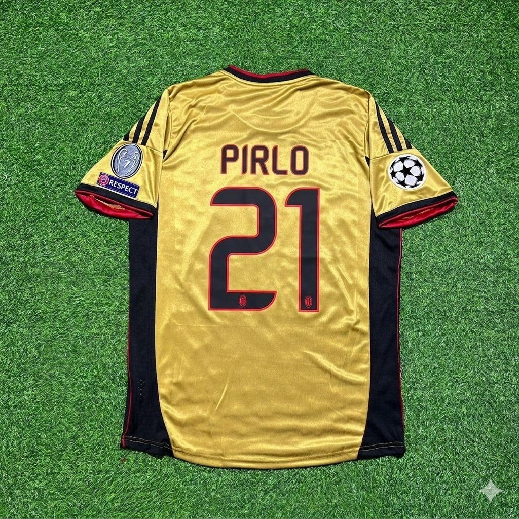 AC Milan Gold Retro Jersey – Andrea Pirlo 21