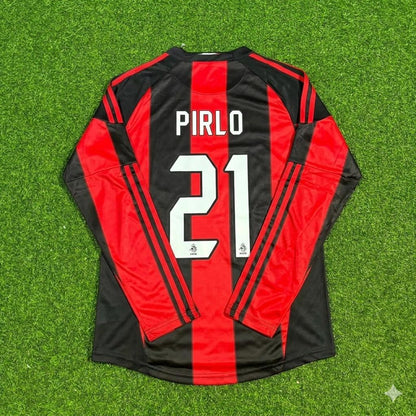 AC Milan 2010/11 Home Long Sleeve Retro Football Jersey – Andrea Pirlo