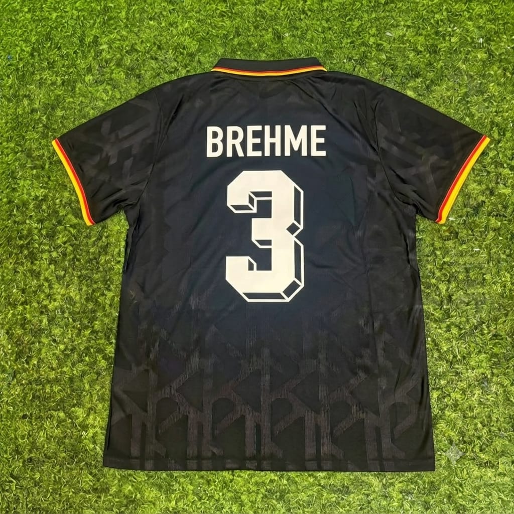 Maillot commémoratif rétro polo noir Andreas Brehme Allemagne