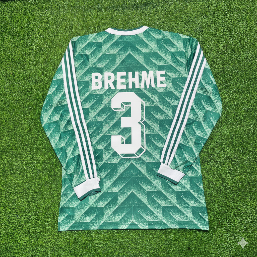 Andreas Brehme Germany 1990 World Cup Green Long Sleeve Football Jersey