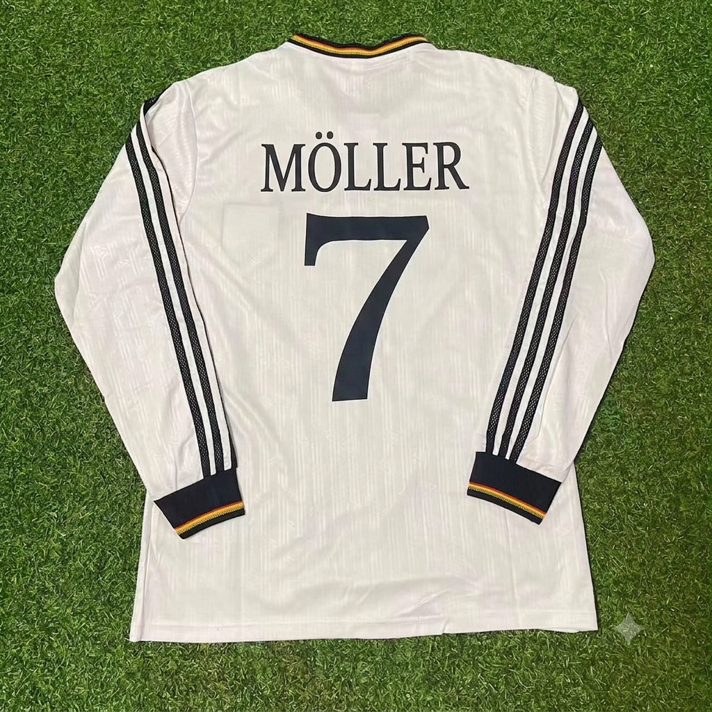 Germany 1996 EURO Final Home Long Sleeve Retro Football Jersey – Andreas Moller 7