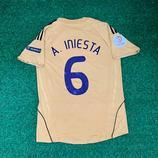 Andrés Iniesta 6- Spain EURO 2008 Retro Football Jersey