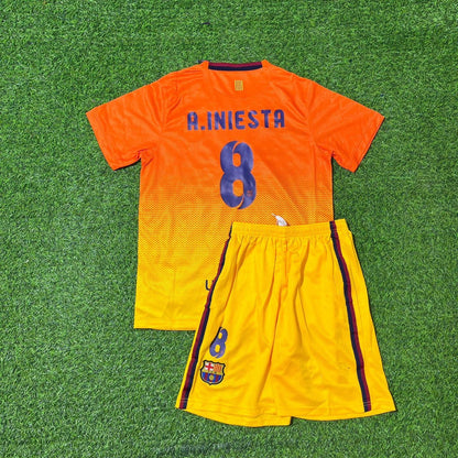Barcelona 2012/13 Orange Kids Retro Football Jersey – Andres Iniesta 8