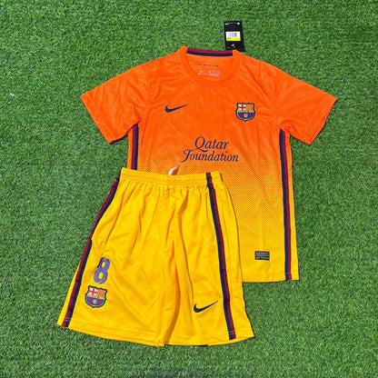 Barcelona 2012/13 Orange Kids Retro Football Jersey – Andres Iniesta 8
