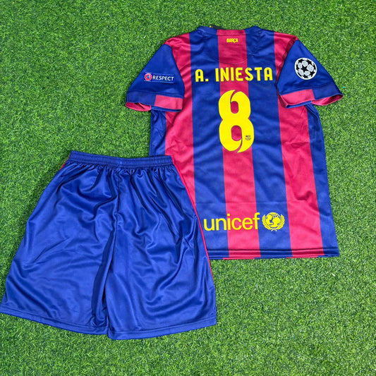 Barcelona 2015 Champions League Final Kids Retro Jersey – Andres Iniesta 8