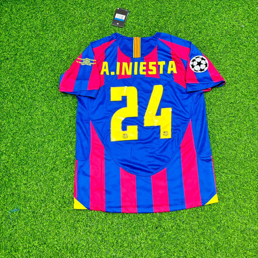 Barcelona 2006 Final Short Sleeve Retro Football Jersey – Andres Iniesta