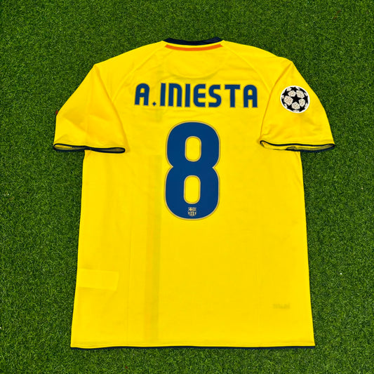 Barcelona 2008/09 Yellow Retro Jersey – Andres Iniesta