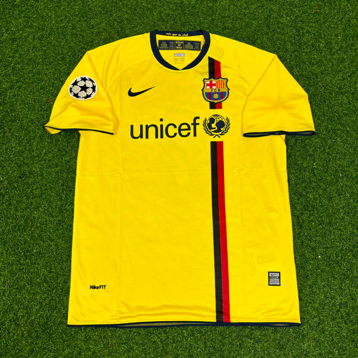 Barcelona 2008/09 Gelbes Retro-Trikot – Andres Iniesta