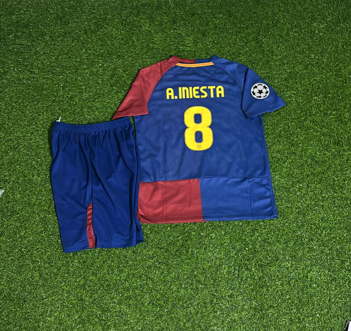 Barcelona 2009 Champions League Final Kids Retro Football Jersey – Andres Iniesta