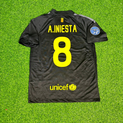 Barcelona 2011/12 Schwarzes Retro-Trikot – Andres Iniesta