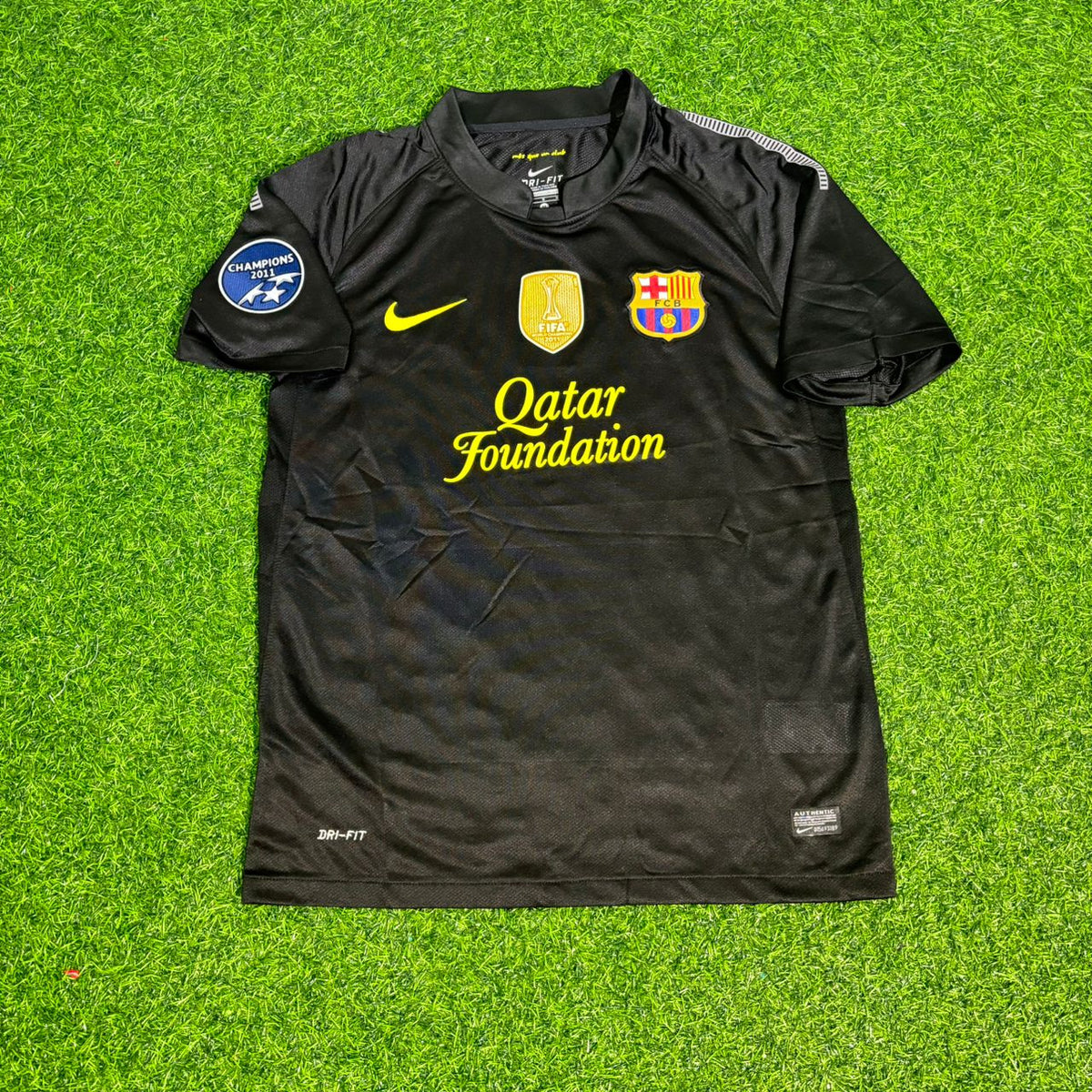 Barcelona 2011/12 Schwarzes Retro-Trikot – Andres Iniesta