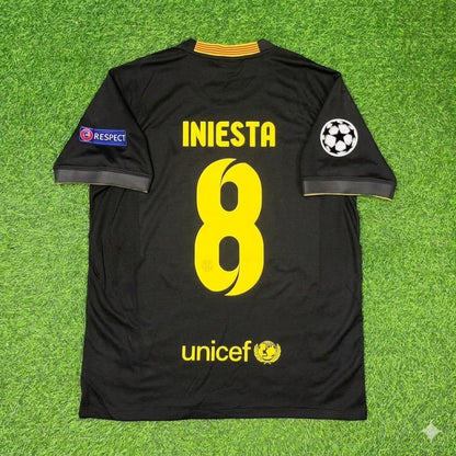 Barcelona 2013/14 Black Retro Football Jersey – Andres Iniesta 8
