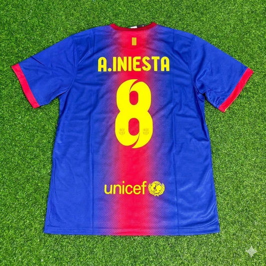 Barcelona 2012/13 Home Retro Football Jersey – Andres Iniesta