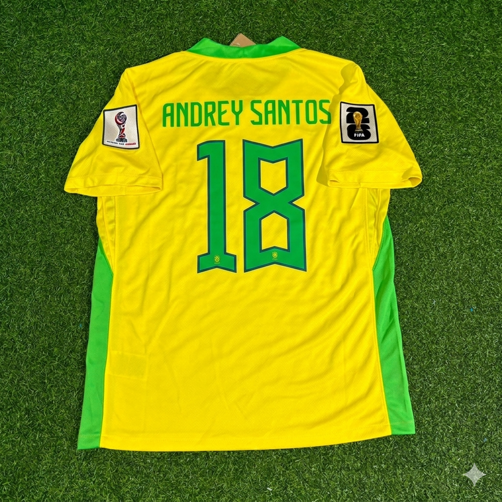 Andrey Santos Brazil 2026 World Cup New Season Football Jersey