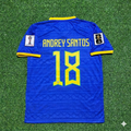 Maillot de football Andrey Santos 18 - Brésil Coupe du Monde 2026 Bleu Nouvelle Saison