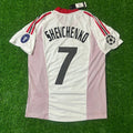 Andriy Shevchenko AC Milan 2003 Champions League Final Old Trafford White Retro Jersey Maglia Maillot